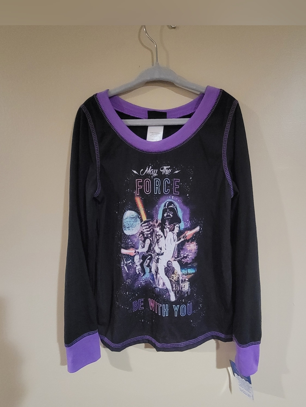 Star Wars Pajama Graphic Longsleeve Shirt Size 8 Kids